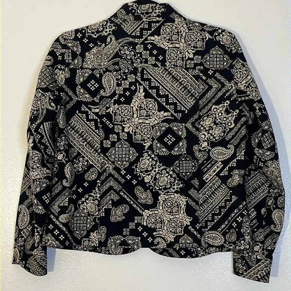 Coldwater Creek | Silk & Cotton paisley floral blazer jacket Women’s size PM M - Picture 6 of 8